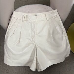 Aritzia Wilfred White Leather shorts